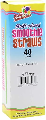Pajitas de plástico para batidos, surtidas, 40 unidades