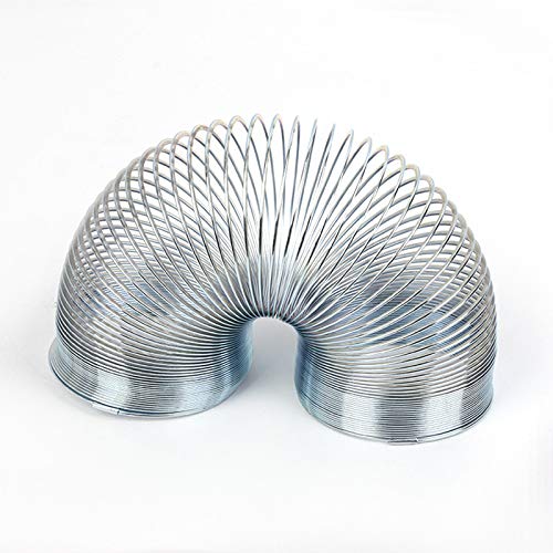 JUEJI クラシック メタル レインボー マジックサークル シルバー 弾性 スリンキー ストレス解除 ノベルティ スプリングおもちゃ