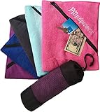 Gym Towel with ZIPPER POCKET and Carry Case Towel for Sports Fitness Workout and Travel - Compact Super Absorbent Fast Drying Luxury Microfiber Towel 20x35 Inches