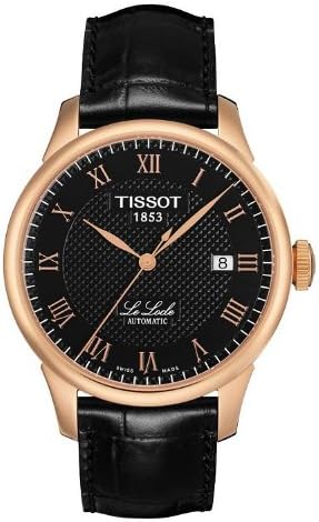 Tissot Le Locle Automatic Black Dial Rose Gold Tone Leather Mens Watch  T41542353 : Amazon.co.uk: Watches