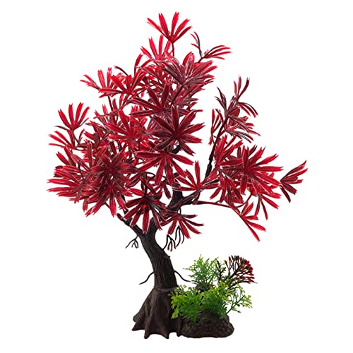 YPREWY - Acuario artificial con base de pescado para decoración de plantas, adornos realistas seguros para todos
