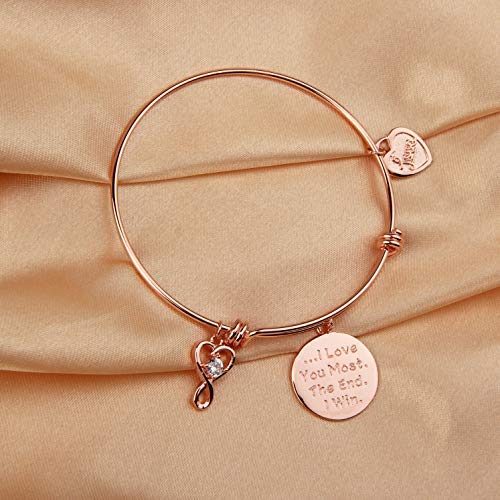 I Love You Most The End I Win Bracelet Expandable Wire Bangle with Infinity Love Heart Charm Valentines Day Girlfriend3