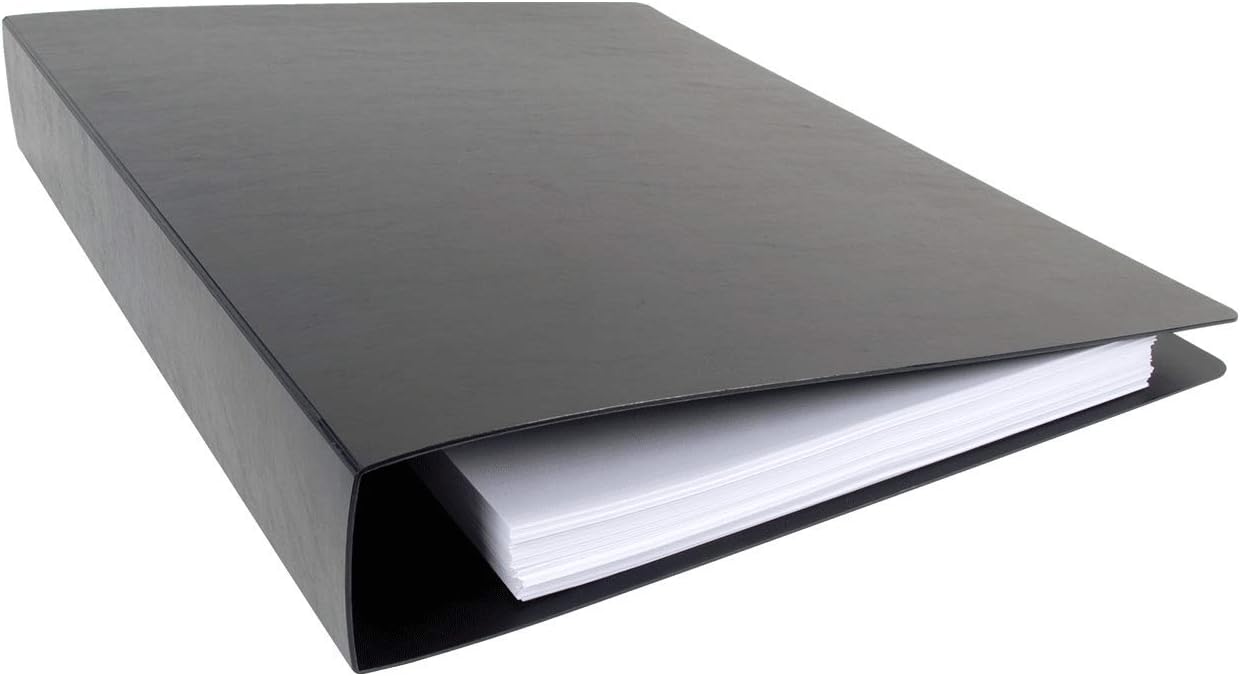 17x11 Binder Poly Panel Featuring a 2" Angle-D Ring Black