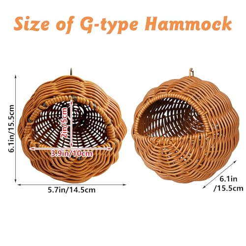 BNOSDM-Rattan-Bird-Nest-Parrot-Nesting-House-Parakeet-Hanging-Swing-Soft-Lovebird-Warm-Bed-Sleeping-for-Parrots-Bird-Cage-Accessories-for-Cockatiels-Budgerigars-Finches-Canaries