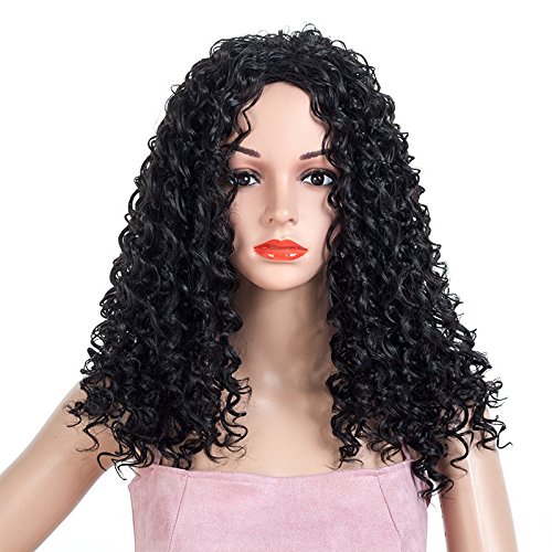 ZoeYing Women's Hairpieces Long Fluffy Curly hair Wavy Hair Wigs for Girl ，Cosplay Dress Party Wigs (black)