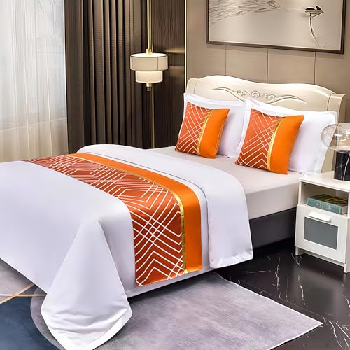 Taqargzy Luxury Bed Runner?Wedding Bed Runner?Bed Runner for Guest Room?Embroidered Bed Runner?Breathable Washable?Hotel Decor?Bed Decorations ?for Home Hotel Decorations(I,50 * 260cm)