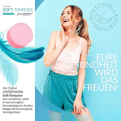 JOYDIVISION Soft-Tampons professional | 50 Stück | fadenlose Tampons Für Sport, Schwim Men & Spa | Men struationsschwämmchen ultra soft | leichtes Einführen & Entfernen | Softtampon Ohne Faden