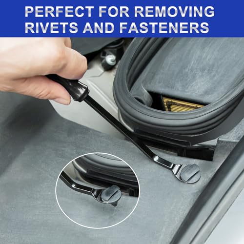 Image of 11 PCS AutoTrim Removal Tool Kit, Metal Pry Tool Auto Fastener Remover Pry Bar Set Trim Remover Kits for Vehicle Door Panel, Audio Radio Panel, Dashboard Repair Kit