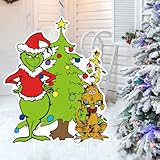 Christmas Yard Sign Decorations Xmas Yard Art Garden Christmas Holiday Decoration Christmas Tree Dog Yard Stakes Ornaments Outdoor Indoor Winter Party Fence Garden Yard Lawn Decor Kids Gift