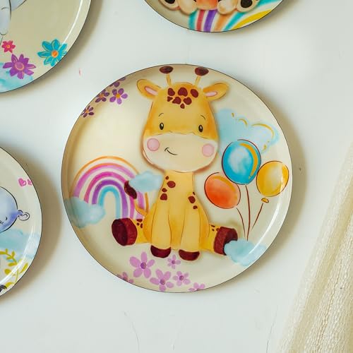 Image of RITUALISTIC Animal Kingdom Wall Plates for home decoration | Wall decor items for living room | Metal Wall decor | Gift items for women and men | wall art | wall showpiece| Set of 5 plates