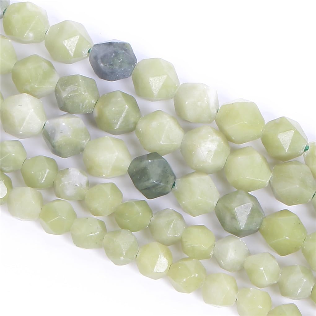 Perles en jade naturel à facettes pour réparer vos bracelets et personnaliser vos bijoux en vrac