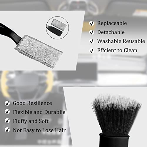 Jddry Double Head Brush For Car Cleaning,2 In 1 Portable Car Interior Dust Brush,Soft Bristles Detailing Brush For Car Air Vent Engine Emblems Dashboard Seat Wheel(Black,1Pc) #TOP5