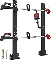 Koutemie 2-Place Weed Eater Rack for Trailers - Lockable Trimmer Holder with Line Spool, Heavy-Duty Steel Mount for Lawn Tools