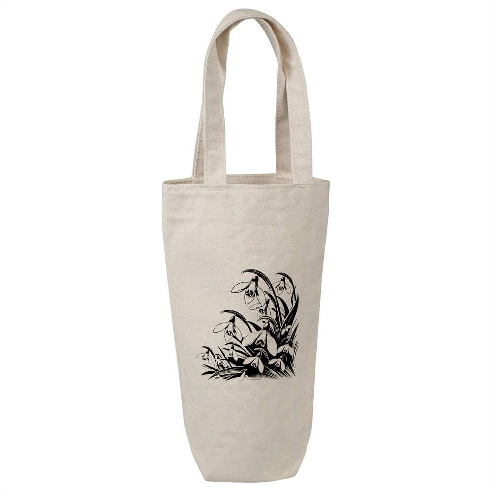 Azeeda 'Snowdrop Flowers' Cotton Wine Bottle Gift/Travel Bag (BL00035886)