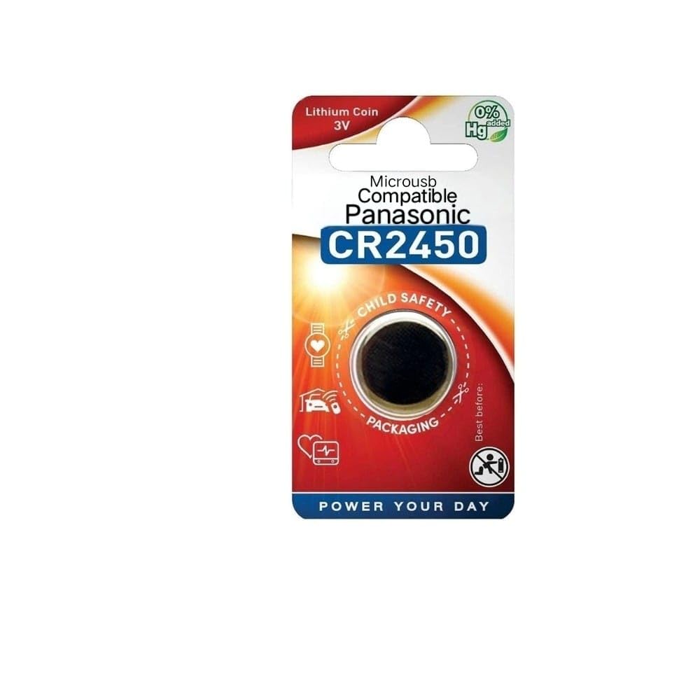Compatible with Panasonic CR-2450 Lithium Coin Battery 3v - (Pack of 1)-picture-29