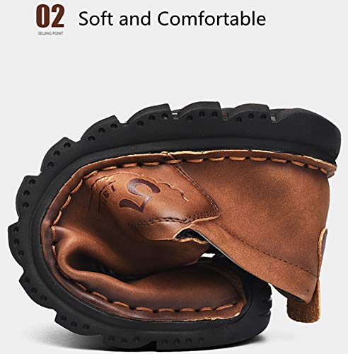 Men's Casual Driving Loafers Flats Boat Leather Fashion Hand Stitching Large Size Ankle Boots Oxford Moccasin Comfortable Shoes3