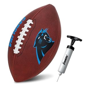 Franklin Sports NFL Carolina Panthers Football – Youth Junior Size Football for Kids – Official NFL Team Logo + Colors Youth Football – Kids NFL Fan Shop Football