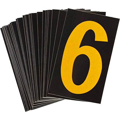 Chiffres et lettres réfléchissants Brady 5905-6 Bradylite lot de 10 pour marquage extérieur
