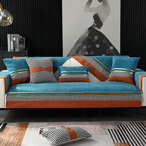 Yqjymfz Stretch Futon Slipcover,Houndstooth Sofa Seat Cushion Cover Chair Cover, Thicken Removable Slipcover Fleece Sofa Protector Grey 43 * 71Inch #TOP2