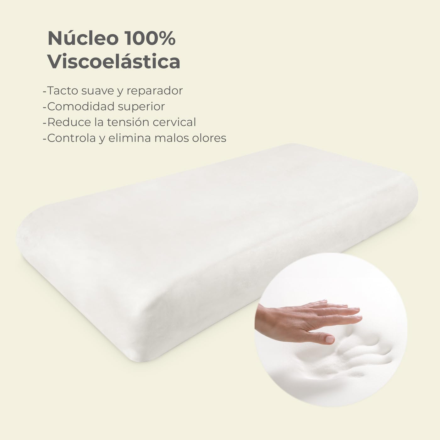 Somnia Descanso - Almohada Viscoelástica Premium Aloe Vera | Máximo Confort y Excelente Adaptabilidad con Propiedades Antiestrés | 2 Unidades de 90 x 40 cm