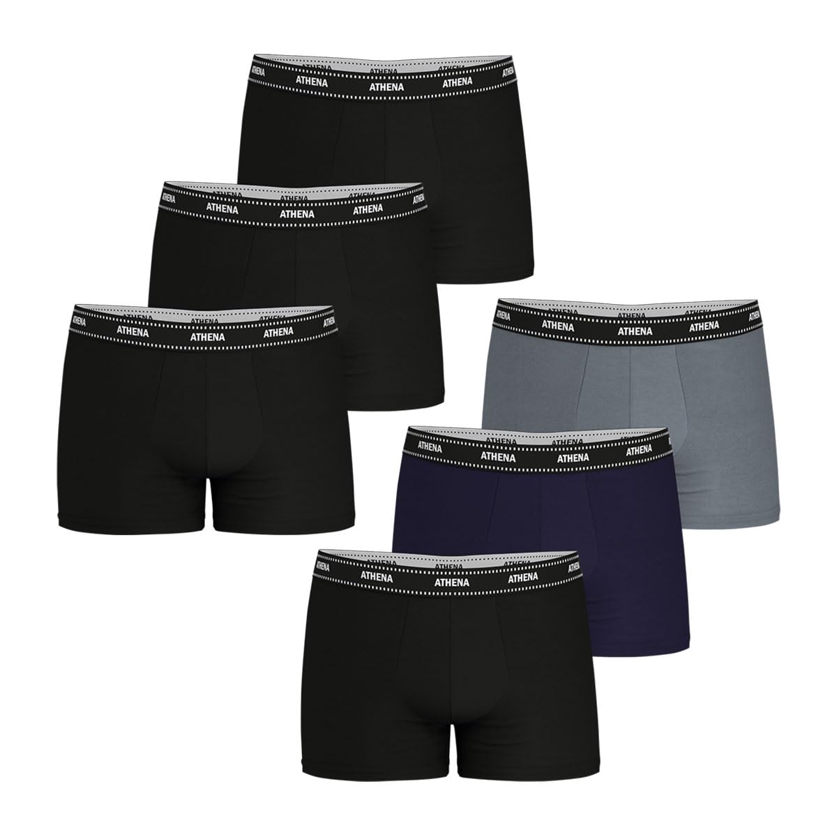 Athéna Men's MY PETITS PRIX Underwear, NOIR/NOIR/NOIR/NOIR/MARINE/BLEU,
