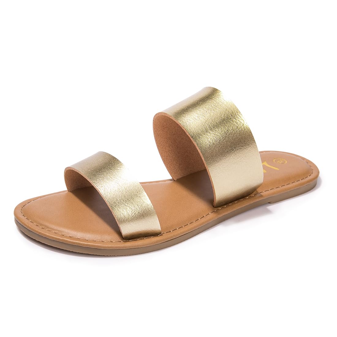 LM Women's Braided Slide Sandals Open Toe Two Band Slip On Flat Sandals Casual Summer Sandals