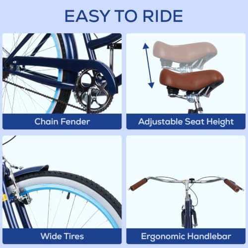 RideOrigin 26 Inch Cruiser Navy