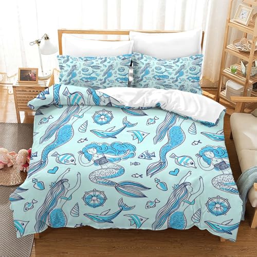Housse de couette poisson tropical 200x200 en microfibre avec taies