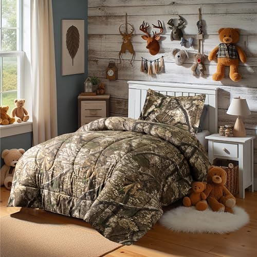 Edredón camuflaje Visi-One Realtree APX de 2 piezas para cama individual infantil y juvenil 5