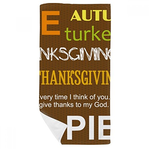 Serviette de bain doux 35x70cm multicolore pour Thanksgiving et automne - 2