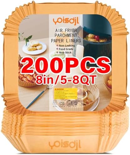 200pcs Air Fryer Liners Disposable, Air Fryer Liners, 8.7" Square...