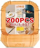 200pcs Air Fryer Liners Disposable, Air Fryer Liners, 8.7' Square Parchment Disposable Paper Liner for Air Fryer, Parchment Paper, Baking, Roasting and Microwave