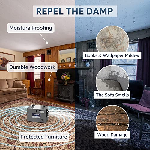 Baseaire Airwerx55 Dehumidifier For Crawl Space Basement,120 Pints Commercial Dehumidifier With Continuous Drain Hose, 5 Years Warranty, Intelligent Humidity Control, Auto Shut Off/Restart #TOP7