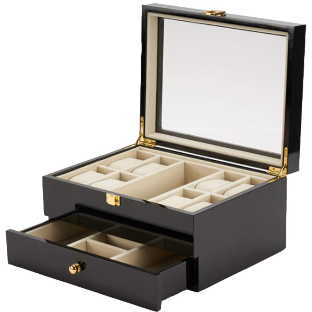 HVMBEUGOS Watch Display Storage Box Watch Box Men'S Valet Drawer Cabinet Solid Wood Watch Box Storage Box Bracelet Pillowcase Birthday Gift Party Gift