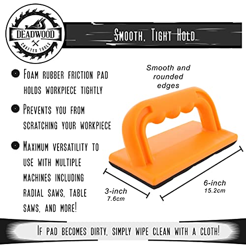 DCT Wood Cutting Push Up Stick Block 2-Pack Set – Angle Handle Foam Pad Holder Blocks for Cutting on Jointer, Table Saw - Thumbnail 4