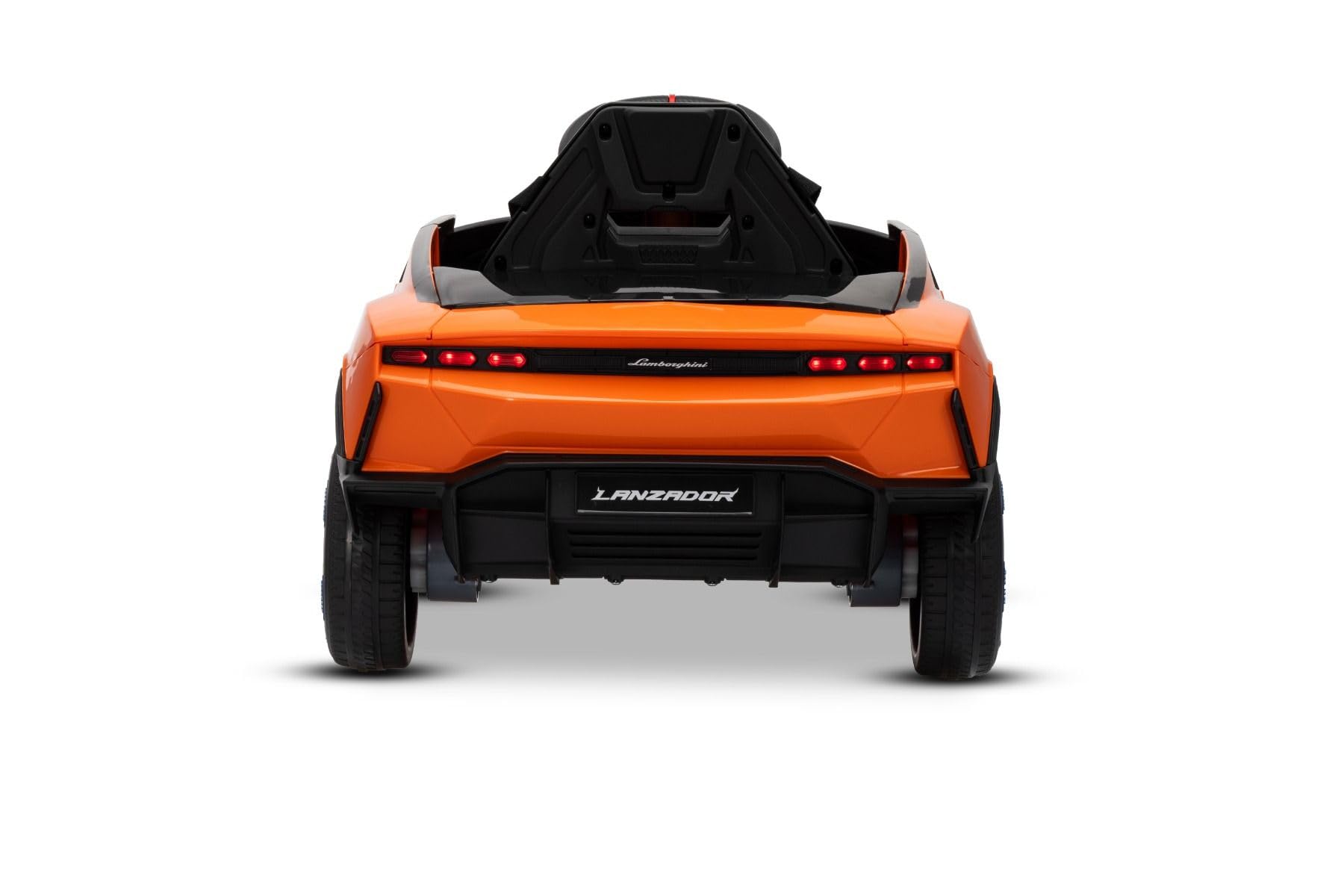 Lamborghini Lanzador elektryczny Ride-on-Auto 12 V z napędem na tylne koła, licencjonowany (jednoosobowy), pomarańczowy, bateria litowa, oświetlenie LED, szerokie siedzisko, pilot zdalnego sterowania