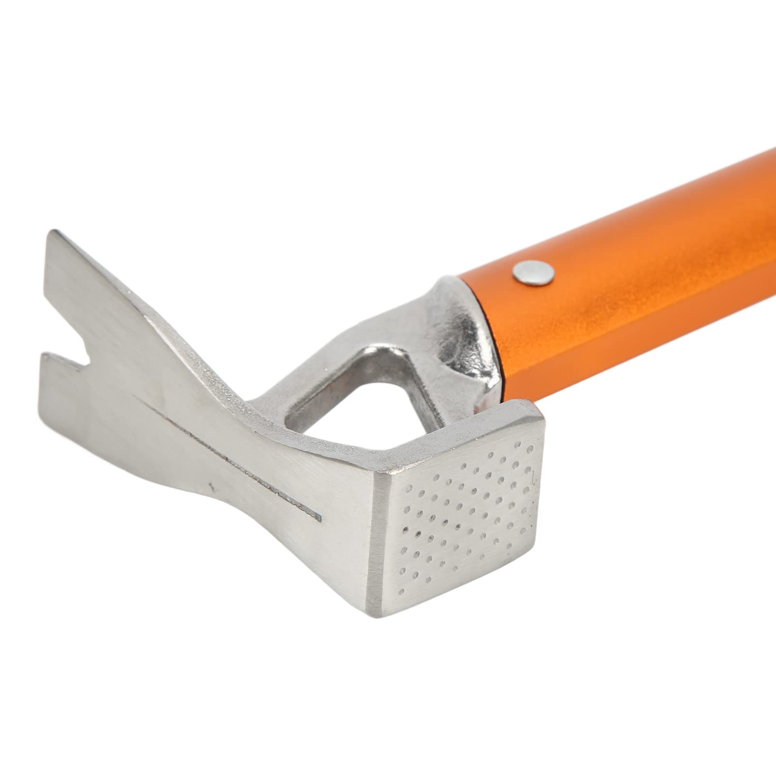 Marteau à piquets pour Tente de Camping en Plein air Multifonctionnel, poignée légère en Alliage d’Aluminium avec tête en Acier à Haute teneur en Carbone, extracteur de piquets de (Orange)