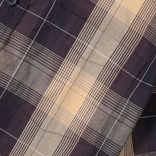 Image of Dubinik Mens Short Sleeve Button Down Shirts Soft Breathable Summer Vintage Regular Fit Lightweight Men's Casual Shirt