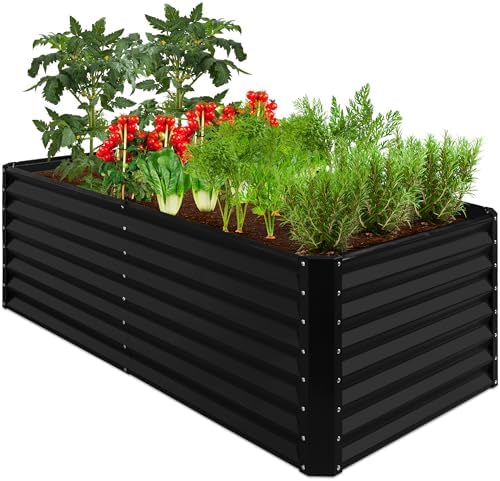 Black Metal Raised Garden Beds That Will Transform Your Outdoor Space 8 Best Choice Products 6x3x2ft Outdoor Metal Raised Garden Bed, Deep Root Box Planter for Vegetables, Flowers, Herbs, and Succulents w/ 269 Gallon Capacity - Black