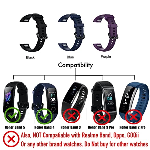 Image of Band Strap Compatible for Honor Band 4 / Honor Band 5 Watch Silicone Strap Band Bracelet (Navy Blue)(NOTE : Tracker Not Included)