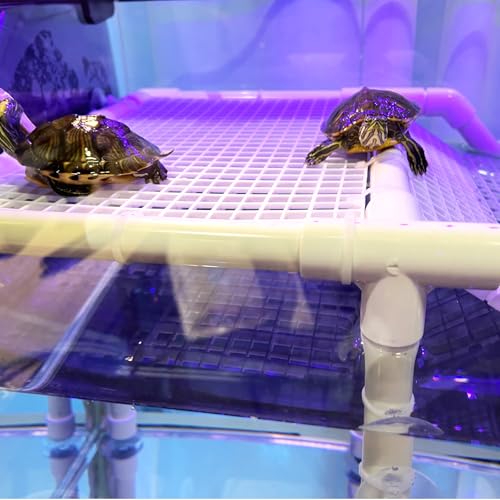 Image of StellarOcean Extra Large Turtle Basking Platform for Aquatic Turtles Dock Ramp Tanks Accessories 50 /70 /75 /125 Gal XL Turtle Docks for Basking Platforms red Ear Tortuga ramps (SW-13')