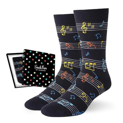sockfun Funny Socks Music Note Gifts for Men Teen Boys, Music Socks Music Gifts for Music Lovers Musician Gifts Musical Gifts