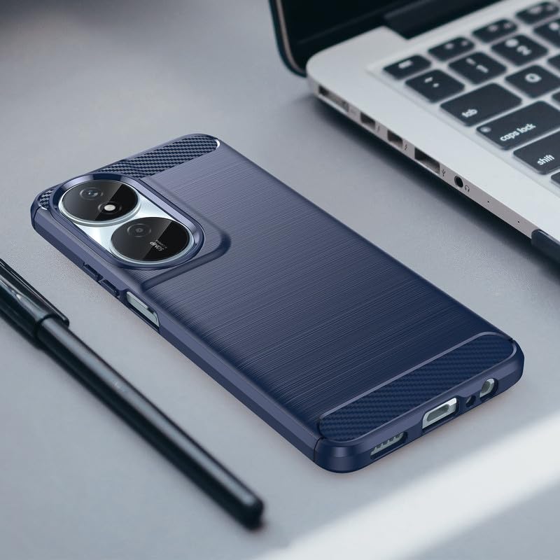 Image of Hybrid Carbon Fiber Back Case for Honor X7B (Blue)