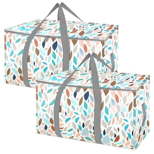 BALEINE 2-Pack Oversized Moving Bags with Reinforced Handles, Heavy-Duty Storage Tote for Clothes, Moving Supplies (Mosaic, 2-Pack) 2-Pack Mosaic