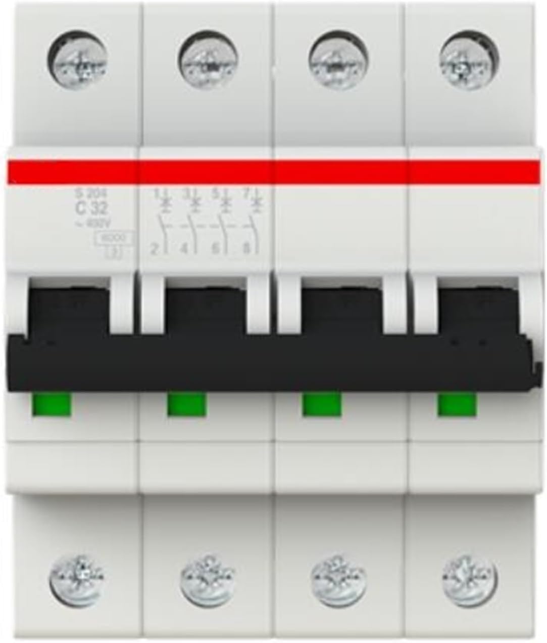 10113692 S204-C32 2CDS254001R0324 Miniature Circuit Breaker - S200-4P - C - 32 A