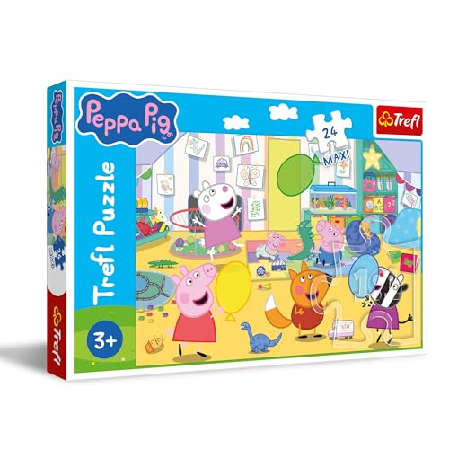 Trefl - Peppa Pig, La Preciosa Peppa - 24 Maxi Puzzles - 24 Piezas Grandes, Entretenimiento Creativo, para niños a Partir de 3 años.