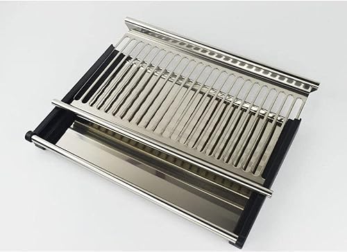 Miniatura 5 de Escurridor para platos con escurridor de platos de acero inoxidable de 2 niveles, organizador de utensilios de encimera de cocina