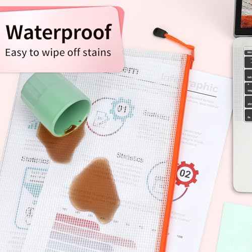 umriox zipper pouch 169x124 in 12 colors 12 packs extra large zipper bags waterproof bags for office supplies puzzles board game storage amp cross stitch projects