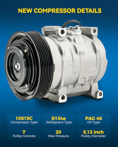 Image of PHILTOP 2000148R Air Conditioner AC Compressor with Clutch for Toyota RAV4 2004-2005, 2001-2003 2.0L