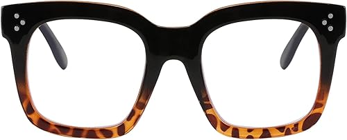 FEISEDY Gafas de lectura con bloqueo de luz azul para lectores de gran tamaño, marco cuadrado de lujo B2695FR